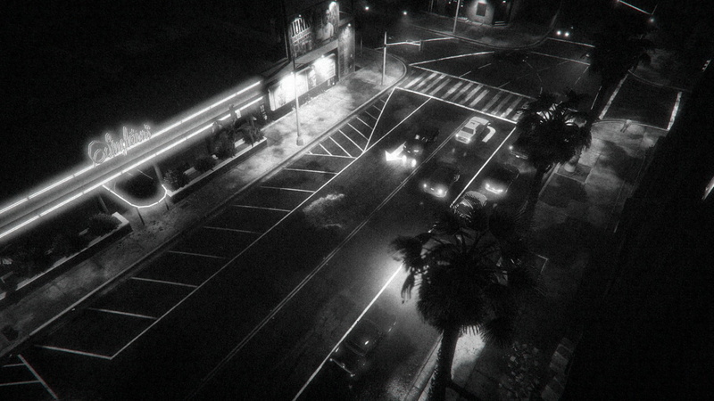 night, plant, PC gaming, built structure, Rockstar Games, Grand Theft Auto V, screen shot, light - natural phenomenon, motor vehicle, high angle view, city