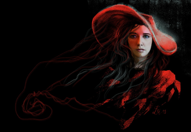 women, traditional art, 1080P, red, painting