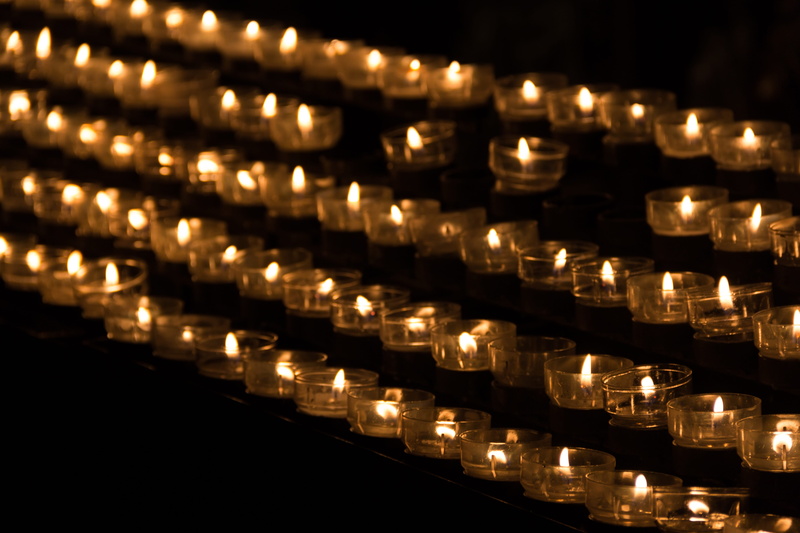 pray, candle, christian, cup, illuminate, indoors, memorial, peace, service, quiet, enlighten, celebration, black background, light, illuminated, in a row