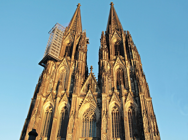 travel, steel, cologne on the rhine, tourist attraction, sky, low angle view, north rhine westphalia, 4K, front view, spire, photography, place of worship