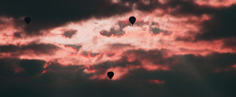 morning, banner, air vehicle, dramatic sky, cozy, ballooning, mood, slowly, no people, sunset, sad mood, 4K, air, two, copy space, environment, freedom