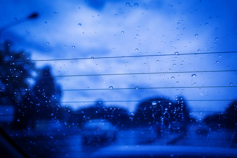 sky, blue, heavy, sad, traffic, window, storm, glass, blurred, road, evening, 5K, car, cold, rain