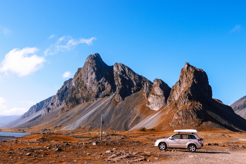hdr, beautiful, holiday, beauty in nature, non-urban scene, mountain, iceland, land, landscape, motor vehicle, remote, climate, arid climate, sky, water