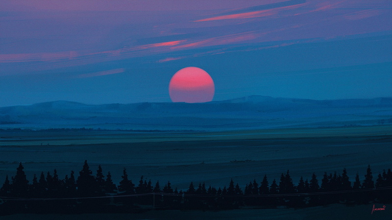 1080P, Aenami, landscape, artwork