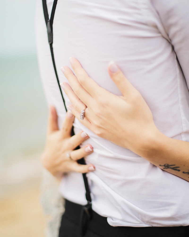 embracing, standing, human hand, shirt, midsection, focus on foreground, hug, ring, hands, musical instrument, real people, music, man, 4K, hold, human body part