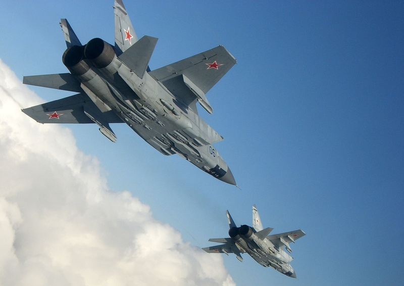 flight, Interceptor, Russia, height, Gurevich, 1080P, Mikoyan, Fighter, The MiG-31, pair, BBC, the sky