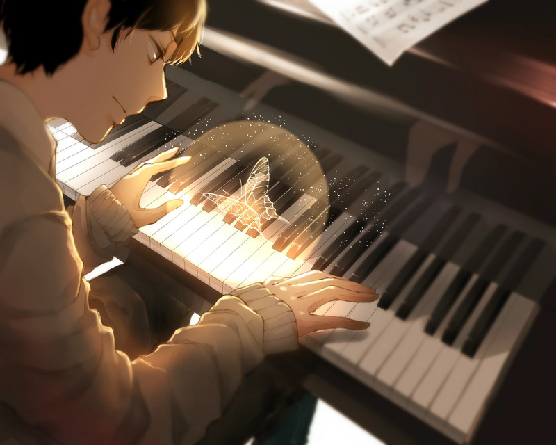 original, boy, instrument, piano, anime, musical, 1080P