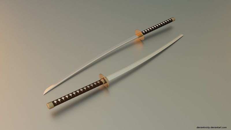 cut out, single object, close-up, gray, writing instrument, katana, equipment, pen, gray background, studio shot, sharp, no people, weapon, 1080P, high angle view