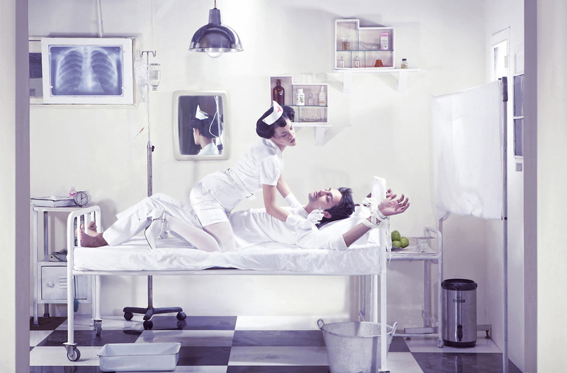 technology, healthcare and medicine, real people, white color, shelves, mirror, young women, people, relaxation, women, white, medication, bed, adult, bucket