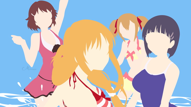 Keiko Ayano, Rika Shinozaki, Suguha Kirigaya, Vector, Sword Art Online, Anime, 1080P, Asuna Yuuki