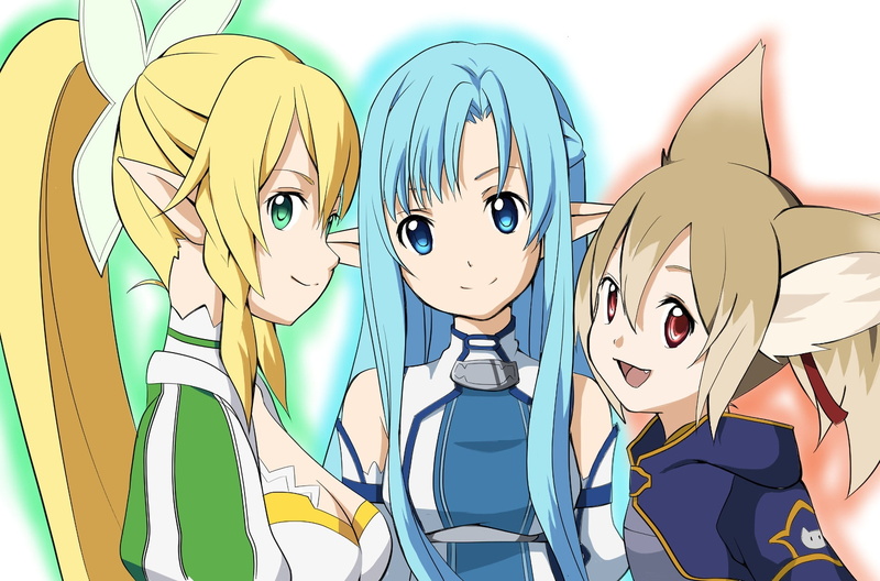 Asuna Yuuki, Suguha Kirigaya, Silica (Sword Art Online), 1080P, Sword Art Online, Sword Art Online II, Leafa (Sword Art Online), Keiko Ayano