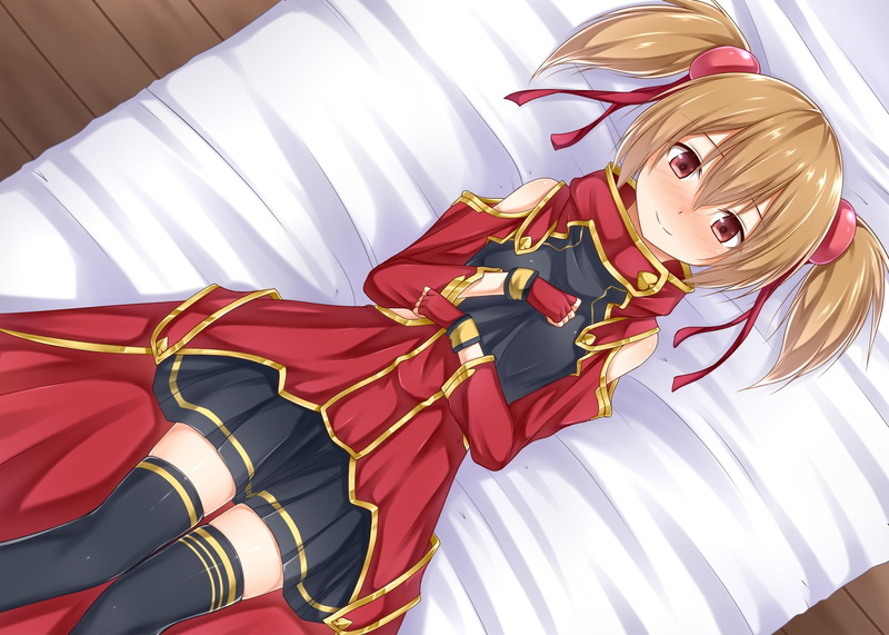 leisure activity, lifestyles, hairstyle, red dress, brunette, furniture, Zettai Ryouiki Sex Royale!!, illustration, girl, young women, 720P, weapon, adult