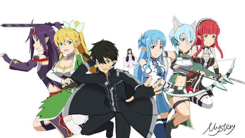 Yui (Sword Art Online), Asuna Yuuki, Leafa (Sword Art Online), Sword Art Online, Sword Art Online II, Karatachi Nijika, Yuuki Konno, Suguha Kirigaya, 4K