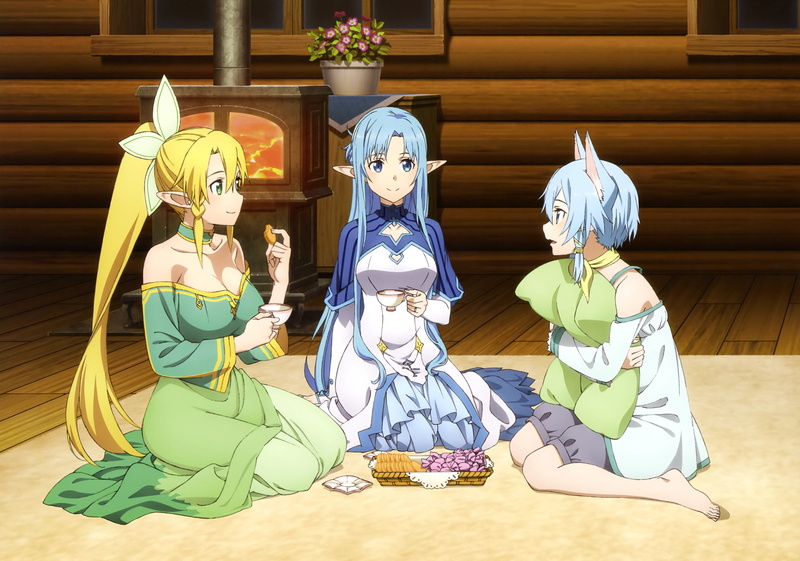 Shino Asada, Suguha Kirigaya, Asuna Yuuki, Sword Art Online, Sinon (Sword Art Online), 2K, Sword Art Online II, Leafa (Sword Art Online)