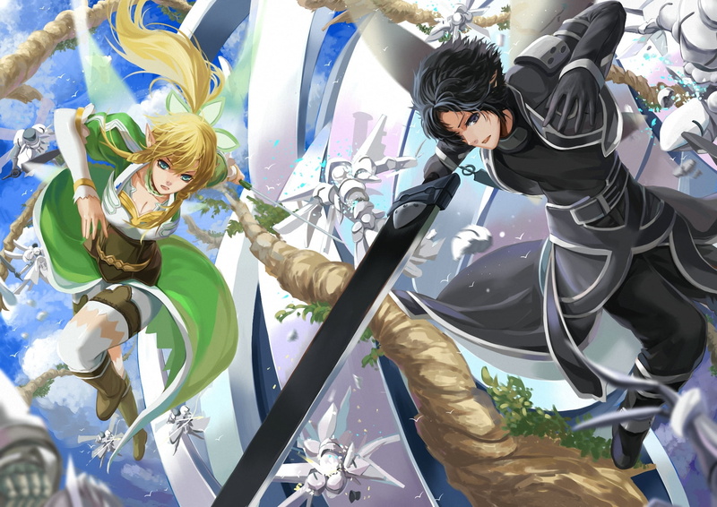 women, movie, sunglasses, lifestyles, art, kirito, fashion, liuruoyu8888, men, young adult, people, young women, sunlight, leafa, casual clothing, anime