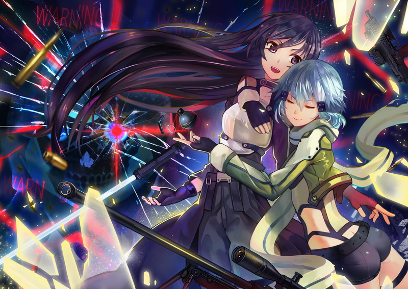 online, long, weapon, shorts, black, kazuto, eyes, sao, sword, short, shinon, kirigaya, hair, gale, gun, male, 4K, blue, gloves
