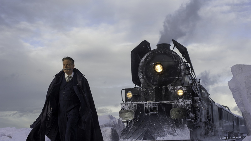 coat, Murder on the Orient Express, 4k, black, 4K, near, wearing, Kenneth Branagh, man, train