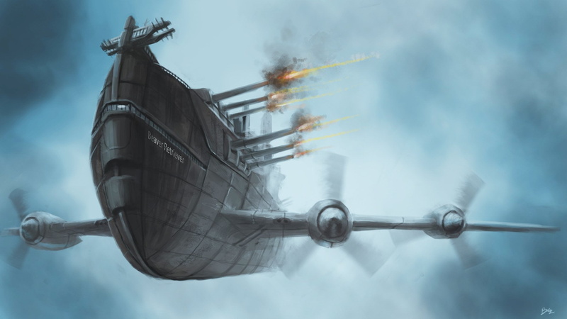 airplane, smoke - physical structure, digital, Sci Fi, gray, motion, cloud - sky, transportation, mode of transportation, metal, airship, Submarine, travel