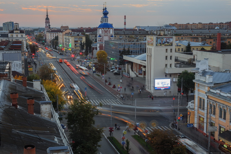 capital Cities, transportation, travel Destinations, concrete, Kaluga, aerial View, city street, outdoors, travel, urban Scene, traffic, cultures, downtown District