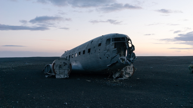 sunset, obsolete, sky, abandoned, mode of transportation, land, cloud - sky, aerospace industry, damaged, crash, old, accidents and disasters, plane wreck