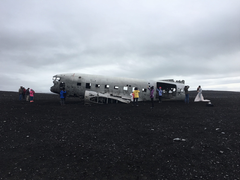 people, grey, solheimasandur plane wreck, adult, day, group of people, women, iceland, lifestyles, group, men, airplane, navy, crash, lost, travel, plane