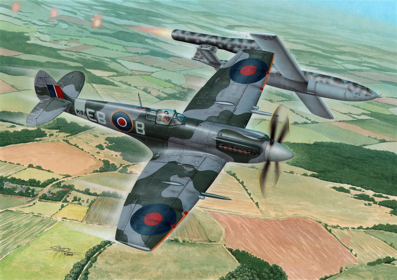 Spitfire Mk. XII, Supermarine Spitfire Mk.XII, Cruise missile, 1080P, V-1, Fi-103, Supermarine Spitfire, Fighter