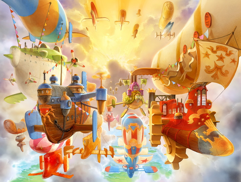 holiday, balloon, music, no people, amusement park, multi colored, sky, digital composite, representation, cloud - sky, festival, amusement park ride, day