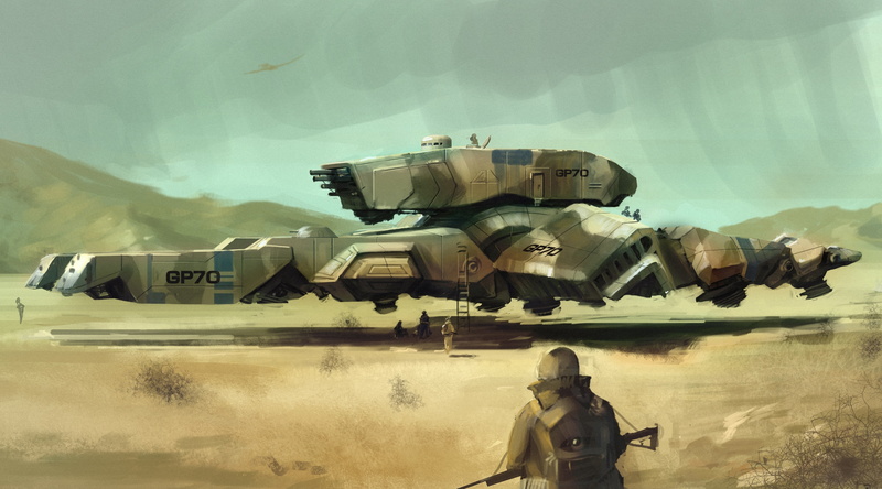 2K, Artistic, digital composite, armored tank, technology, Fantasy, anti, day, people, outdoors, art, armed forces, building exterior, mode of transportation