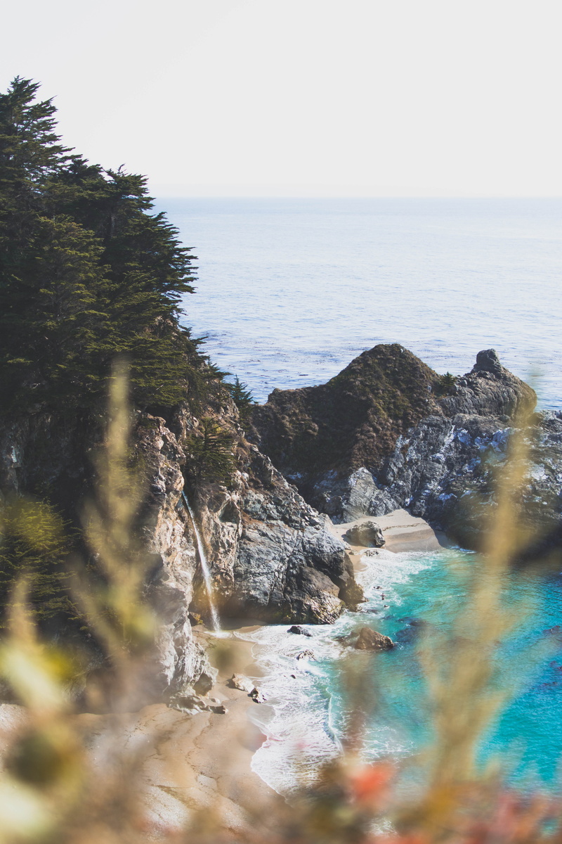 coastline, water, ocean, cliff, sea, wave, woodland, outdoors, big sur, waters Edge, blue, shore, landscape, beauty In Nature, vacations, california, europe