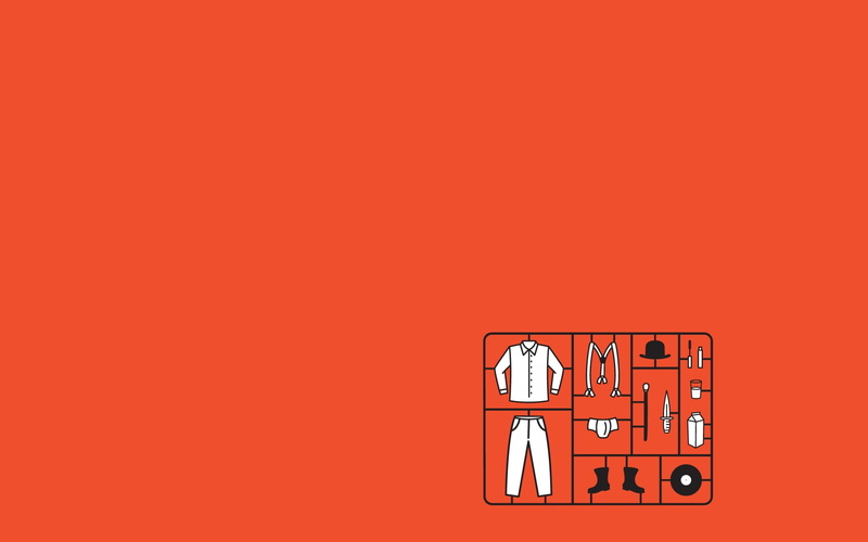 orange, minimalistic, clockwork, 1080P