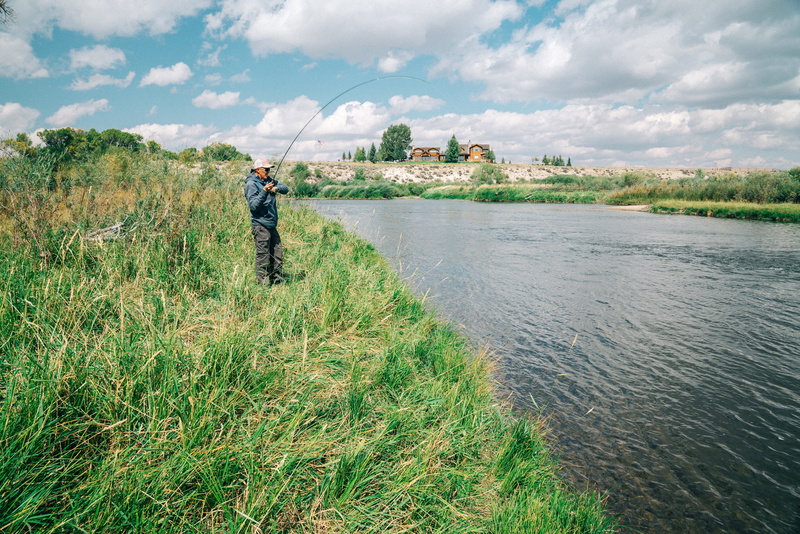 fly fishing, water, real people, taken, fisherman, outdoors, land, nature, daytime, men, near, fishing, grass, standing, rear view, leisure activity, plant