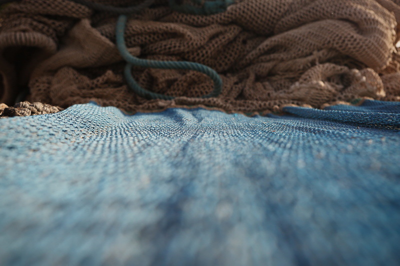 blue, creativity, backgrounds, art and craft, cloth, brown, pattern, fishing net, woven, day, wool, nautical, no people, craft, mesh, textured, selective focus