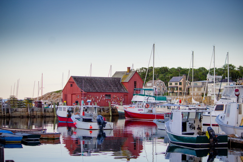 golden hour, built structure, mast, yacht, fishing, nautical vessel, fishing boat, transportation, 5K, outdoors, village, red, rockport, fishing village