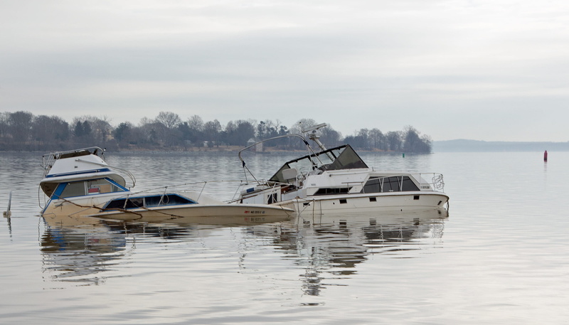storm damage, storm, water, waterfront, accidents and disasters, susquehanna river, sunk, nautical vessel, reflection, transportation, lake, 2K, boat pictures