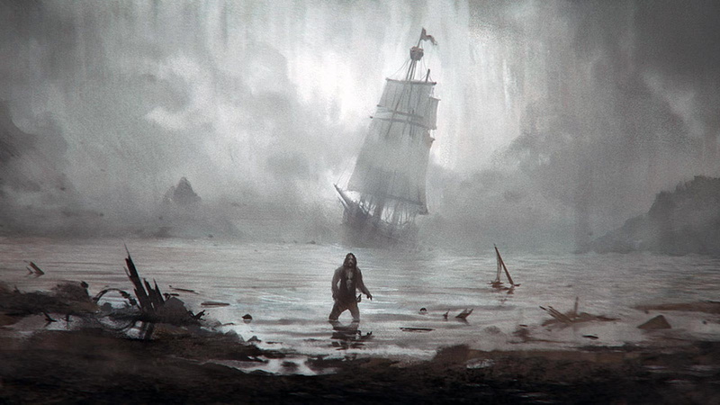 power in nature, people, destruction, nature, extreme weather, fisherman, sea, fog, water, history, sky, sailboat, outdoors, land, nautical vessel, architecture