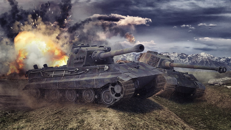 army, smoke - physical structure, government, aggression, world of tanks wargaming video games tiger ii e 75, machine gun, battle, mode of transportation