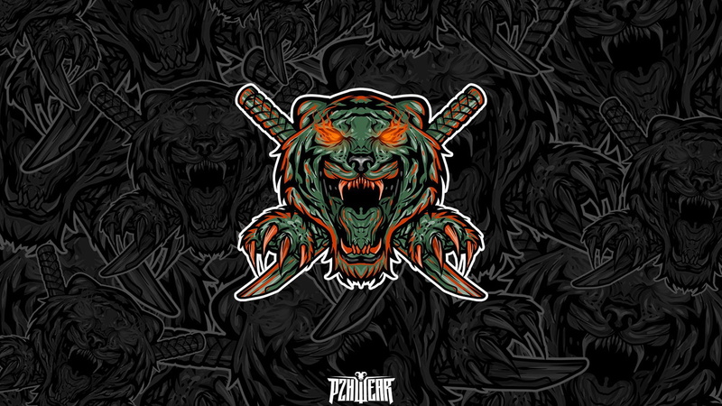 fire, PZHWEAR, swords, 1080P, Collection, PZH, tiger, sticker #2, minimalism, Forever Young 18+ Collection #2, Forever Young