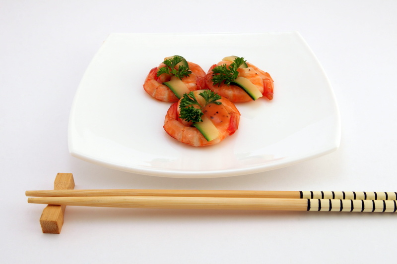 nourishing, seafood, diet, shrimps, protein, indoors, tomato, chop sticks, food and drink, broiled, meat, weight, dinner, copy space, kitchen utensil, restaurant