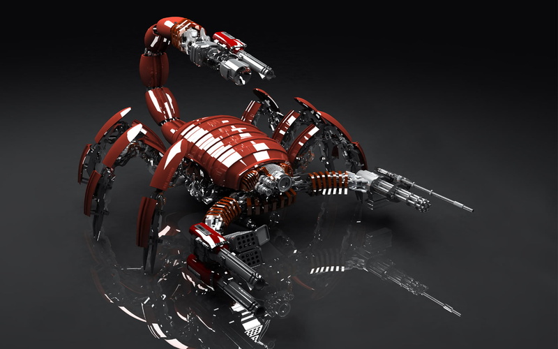 close-up, editorial, black background, science, indoors, robotic, land Vehicle, 720P, sport, Scorpio, technology, speed, high angle view, scorpion, transportation
