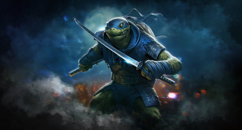 warrior, 2K, fantasy art, Teenage Mutant Ninja Turtles, artwork