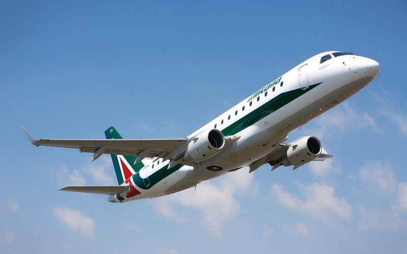 1080P, Airplane, Flight, Italy, Embraer, Alitalia, e