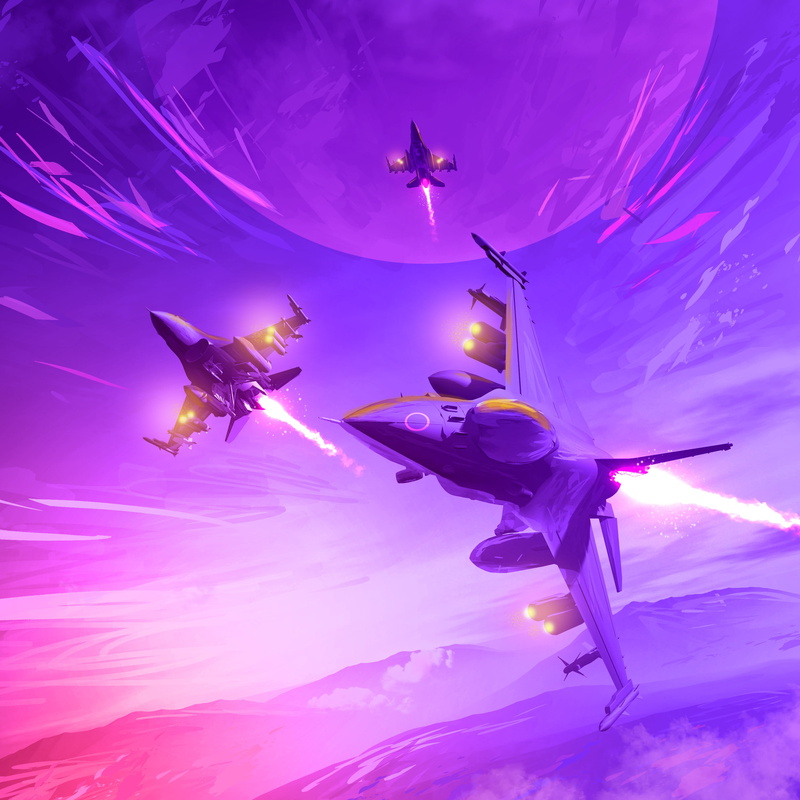 sky, illustration, flight simulator, anime, vaporwave, 2K, concept art, colorful, digital, Photoshop, painting, environment