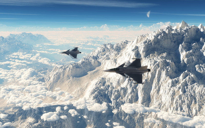mountain, gripen, jas, jas-39 gripen, 1080P, snow, jet, fighter, winter, jet fighter, 1920x1200