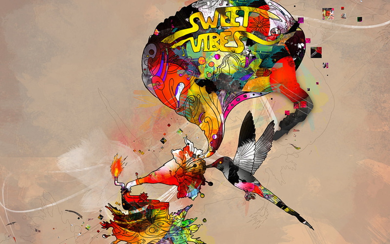 birds, 720P, artistic, humming, illustration, vibes, hd, sweet