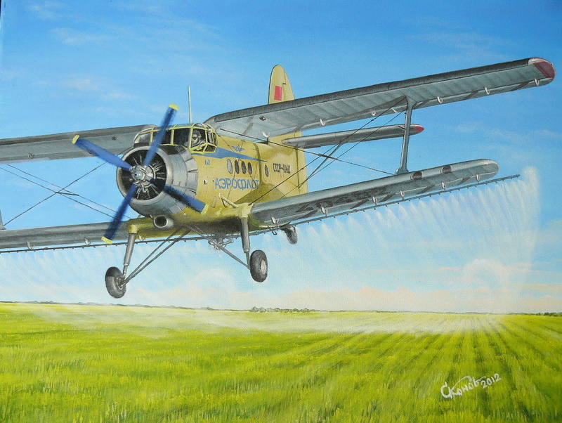 agricultural, pollination, multipurpose, art, An-2, herbicide, 1080P, figure, Soviet, easy, " Corncob", aviation, yellow, digital, plane, field