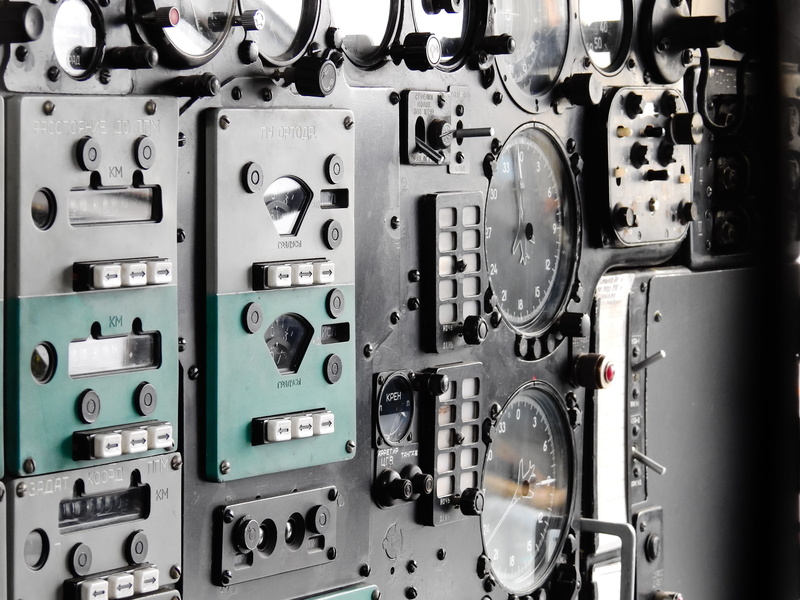 no people, radio operator, computer chip, metal, control panel, instruments, controller, measuring instruments, 4K, soviet, cockpit, close-up, switch
