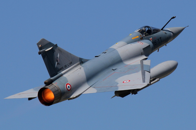 4K, French Air Force, 4K, sky, Dassault Mirage 2000, jet, gray, French fighter, fighter, black