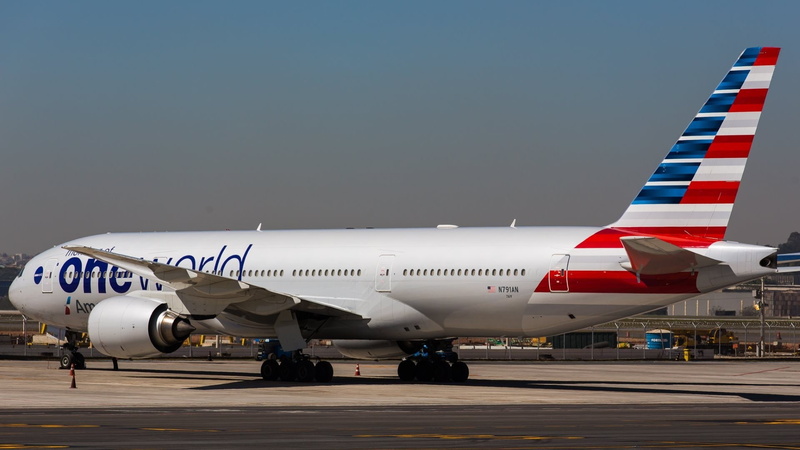 the rise, 1080P, boeing-777, ONE World, 300, flight, American Airlines, Boeing, the plane