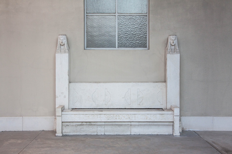 wall, staircase, white color, house, architecture, rest, door, absence, outdoors, accompaniment, entrance, cemetery, stone bench, building exterior, cis