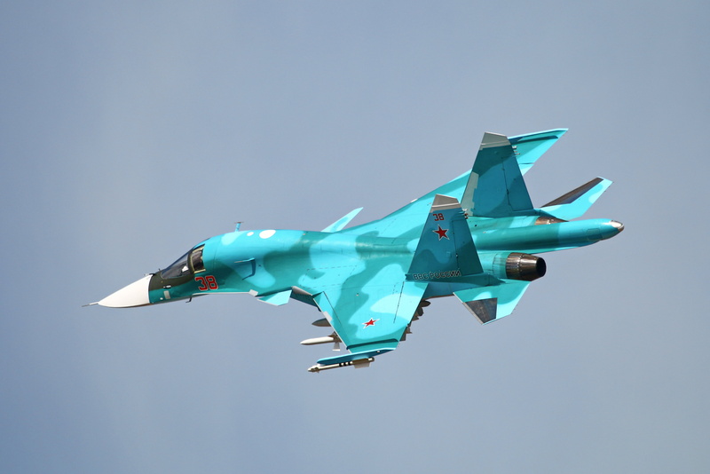 4K, mode of transportation, military, bomber Plane, su-34, day, mid-air, sky, blue, fighter Plane, outdoors, air Vehicle, airplane, nature, bomber, weapon